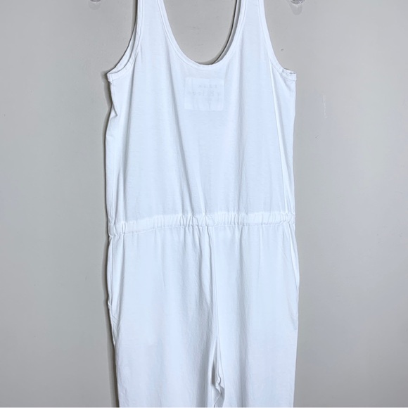 Frank & Eileen Heritage Jersey Tank Jumpsuit (Sz S) Drawstring Cropped White - Picture 9 of 12
